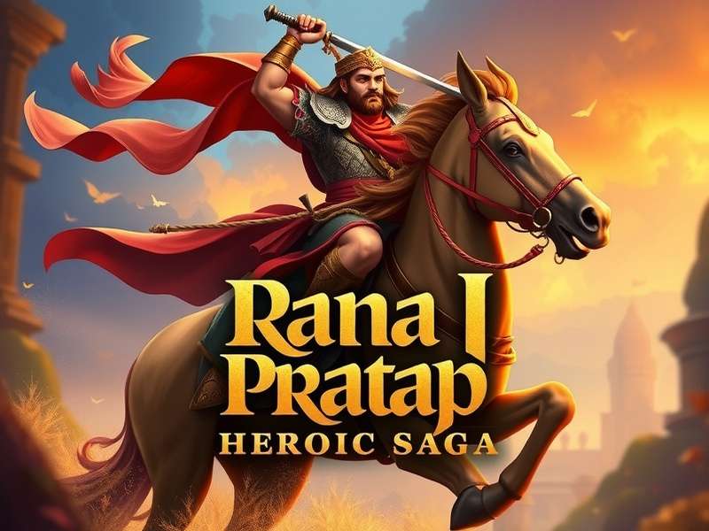 Rana Pratap Heroic Saga game cover featuring the warrior on horseback
